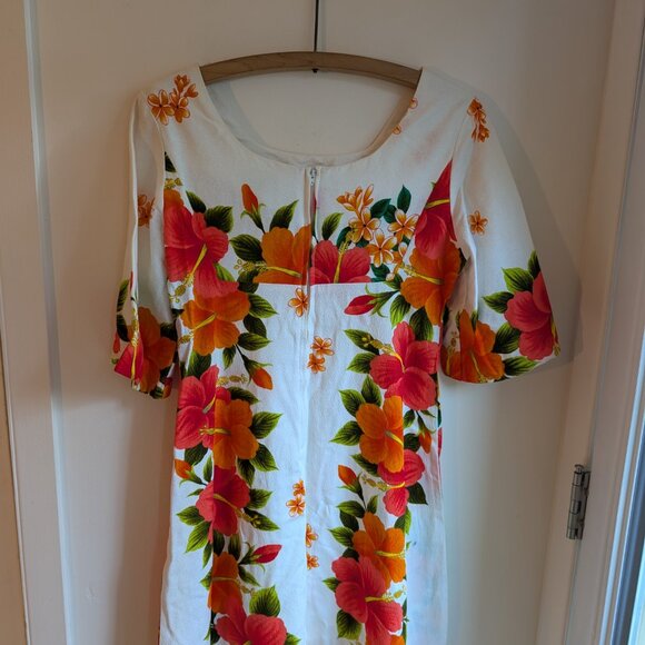 Authentic Vintage Hawaiian Midi Dress Mumu – Ui Maikai – Made in Hawaii USA – XS - Picture 6 of 10
